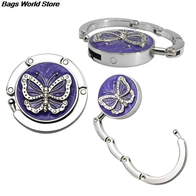 

HOT 1PC Butterfly folding bag handbag tote table hanger hook holder purse hanger holder