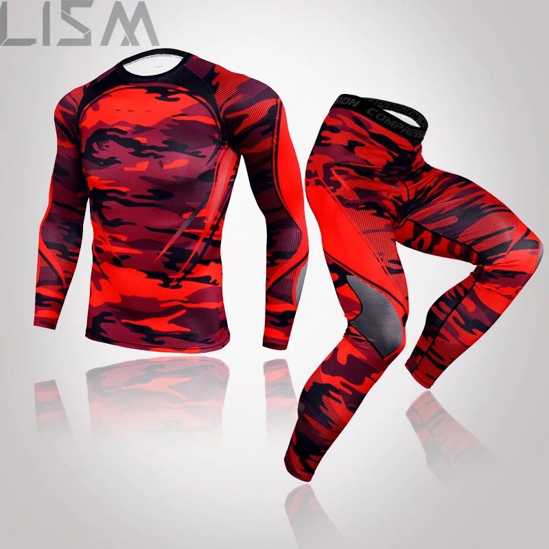 long johns target Men's Brand Spring Thickened Warm Clothing Quick-Drying Clothes Sportswear Running Men's Compression Quick-Drying Sports Suit men's thermal pants Long Johns