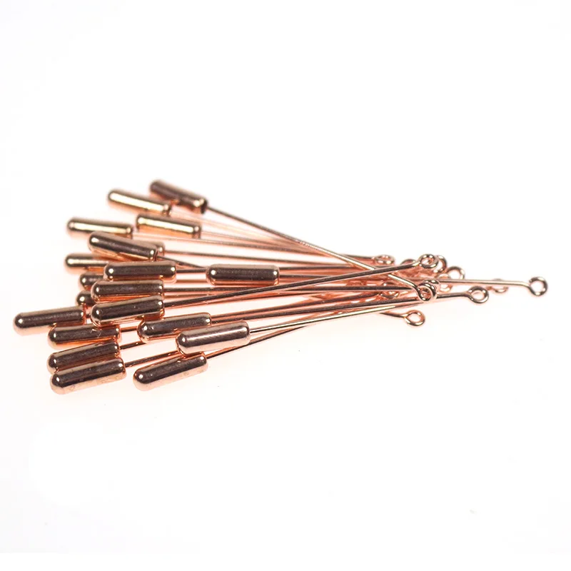 20pcs 50/70mm Safety Long Brooch Pins Gold Silver Bronze Loop Eye Brooch Pin with Cap Stopper for DIY Jewelry Making Findings