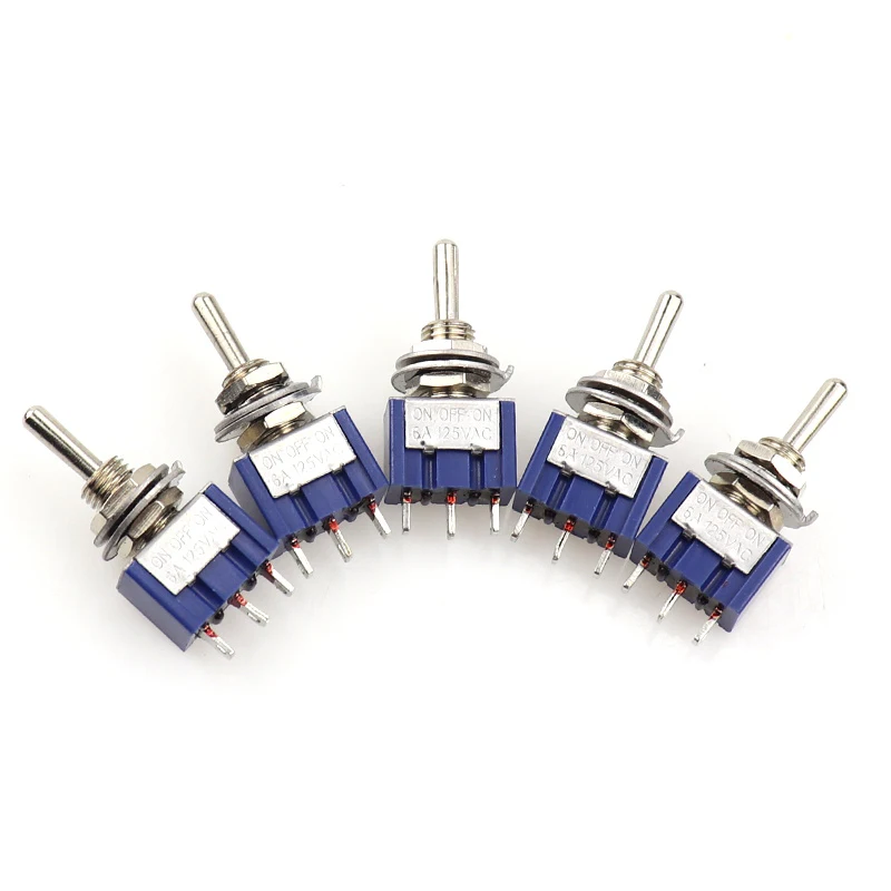 10 шт. ВКЛ-ВЫКЛ-на светильник синий 3Pin 3 позиции фиксации MTS-103 AC 125V/6A 250V/3A Мощность