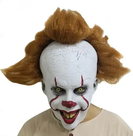 Светодиодный маска клоуна Pennywise Stephen King's It Chapter Two Masque Movie шлем для косплея маски - Цвет: latex mask