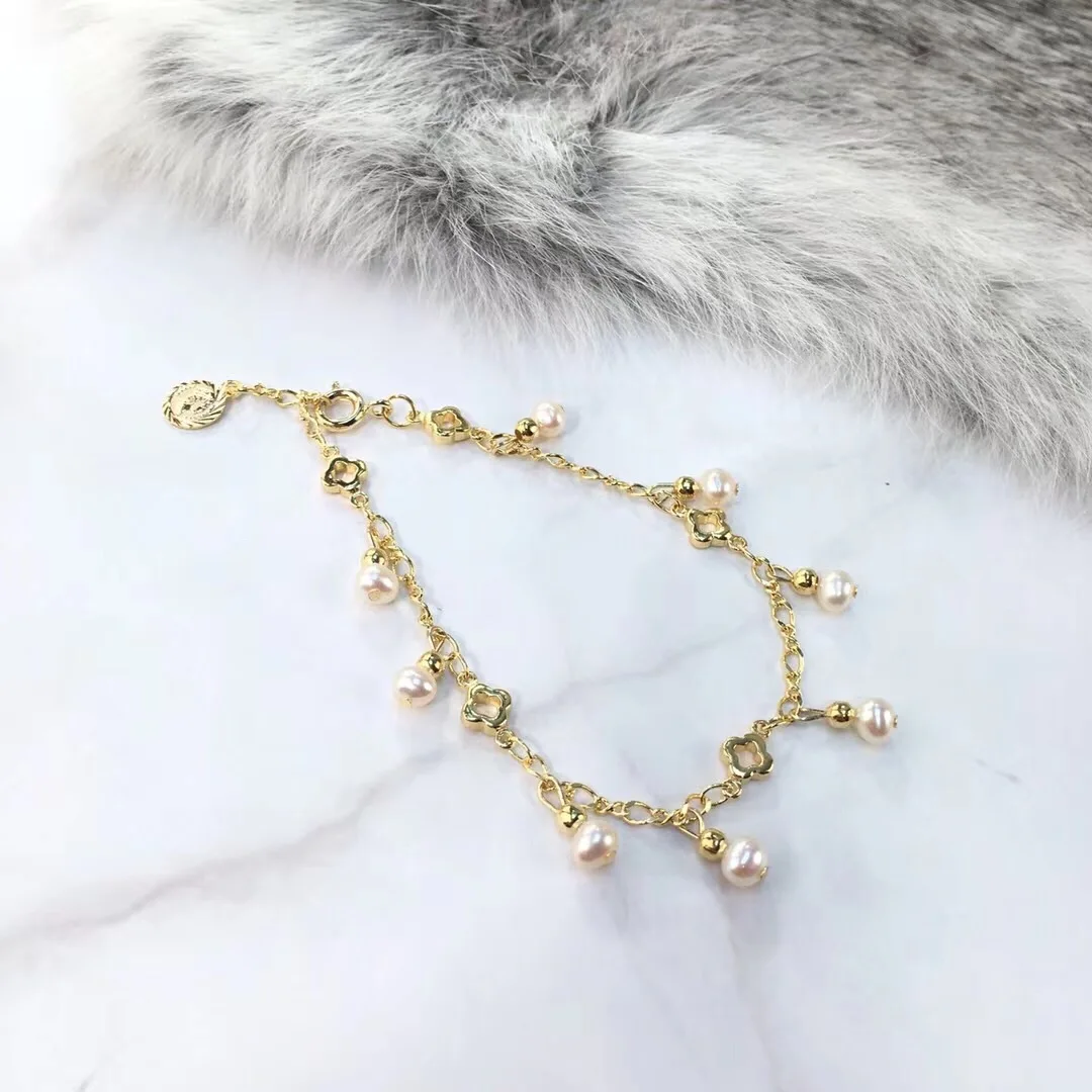

Butterfly Home Syss55c55ii Clover Lucky Bracelets 14k Gold 3-4 near round Glare Virgine Pearl Gold Coin