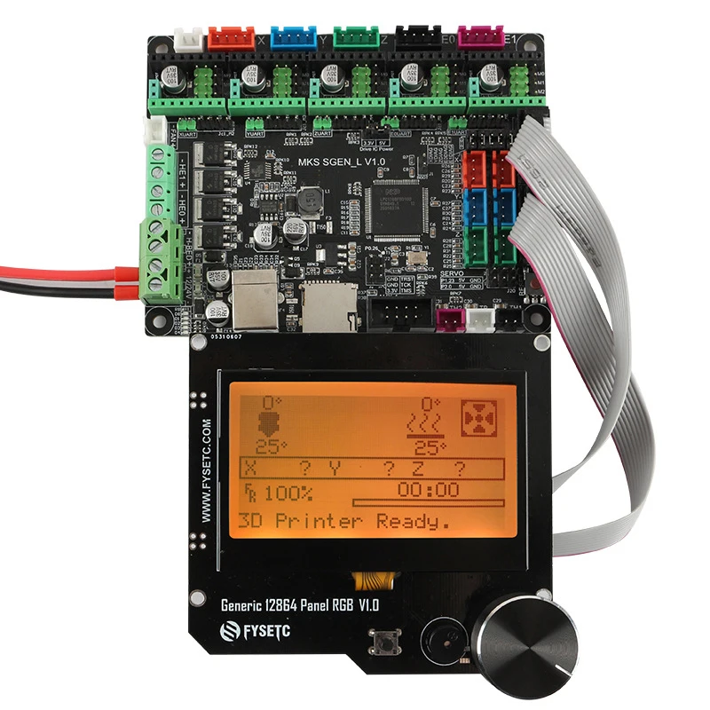 Материнская плата для 3d принтера Mks Sgen L+ Generic 12864 панель Rgb V1.1 ЖК-дисплей совместимый с Ramps Marlin