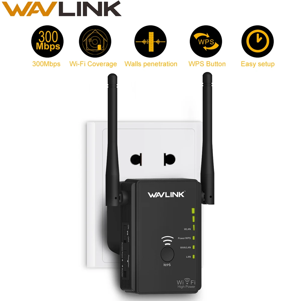 

High Power Wi-fi Extender Router/Repeater/Access Point AP 300Mbps 2.4G Wireless WiFi Range wifi signal amplifier Black Wavlink