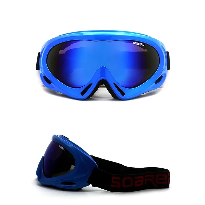 new Winter Skiing Goggles Snow Sports Snowboard Anti-fog Snowmobile Windproof Dustproof Glasses Skate Ski Eyewear - Цвет: Синий