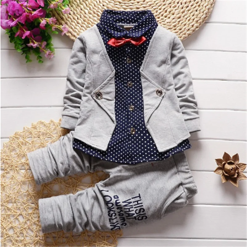 Baby Boy Clothes Autumn And Winter Children's Suit Cartoon Tops + Pants 2pcs 1-2-3-4Y
