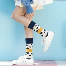 JAYCOSIN Для женщин Красочные чесаный хлопковые носки с изображением акулы с рисунком черепа длинная трубка счастливые Для мужчин носки для девочек Новинка скейтборд с круглым Повседневное носки 1