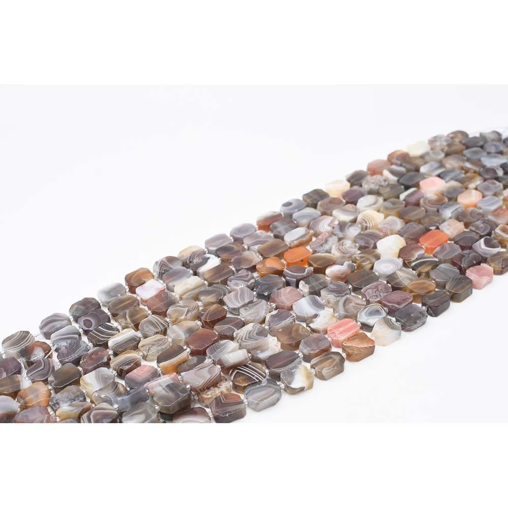 12x16mmAA Natural Smooth botswanna agate irregular rectangle Stone Bead For DIY necklace bracelet jewelry make 15 