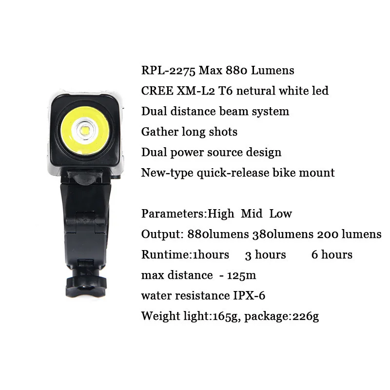 

Lighting USB Headlamp Bicycle Light Riding Mountain Bike Headlight 2000 Miliamps LED Power Torch Lights