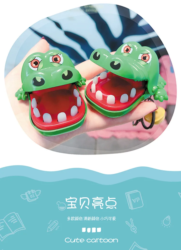New Style Cartoon Bite the Hand Crocodile Trick Game Keychain Children Innovation Toy Bar Game Toy Wholesale