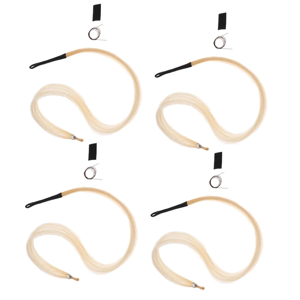 MagiDeal 4pcs Violin Viola Cello and Erhu Bows for String Instrument Accs