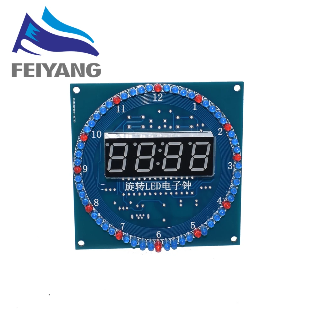 

10PCS DIY Rotating Digital LED Display Module Alarm Electronic Digital Clock Kit 51 SCM Learning Board 5V DS1302