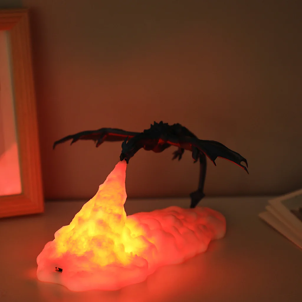 3D Printing Dragon Lamps USB Night Light For Kids Boys Christmas Present