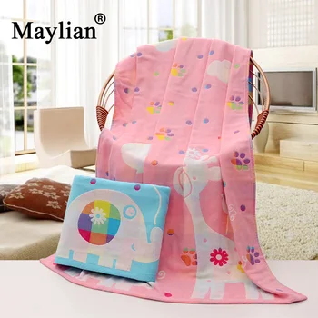 

70*140 Gauze Towel Three Layer Pure Cotton Strawberry Print Absorbent Bath Towel Quick-Drying Beach Towels Swimming Spa T139