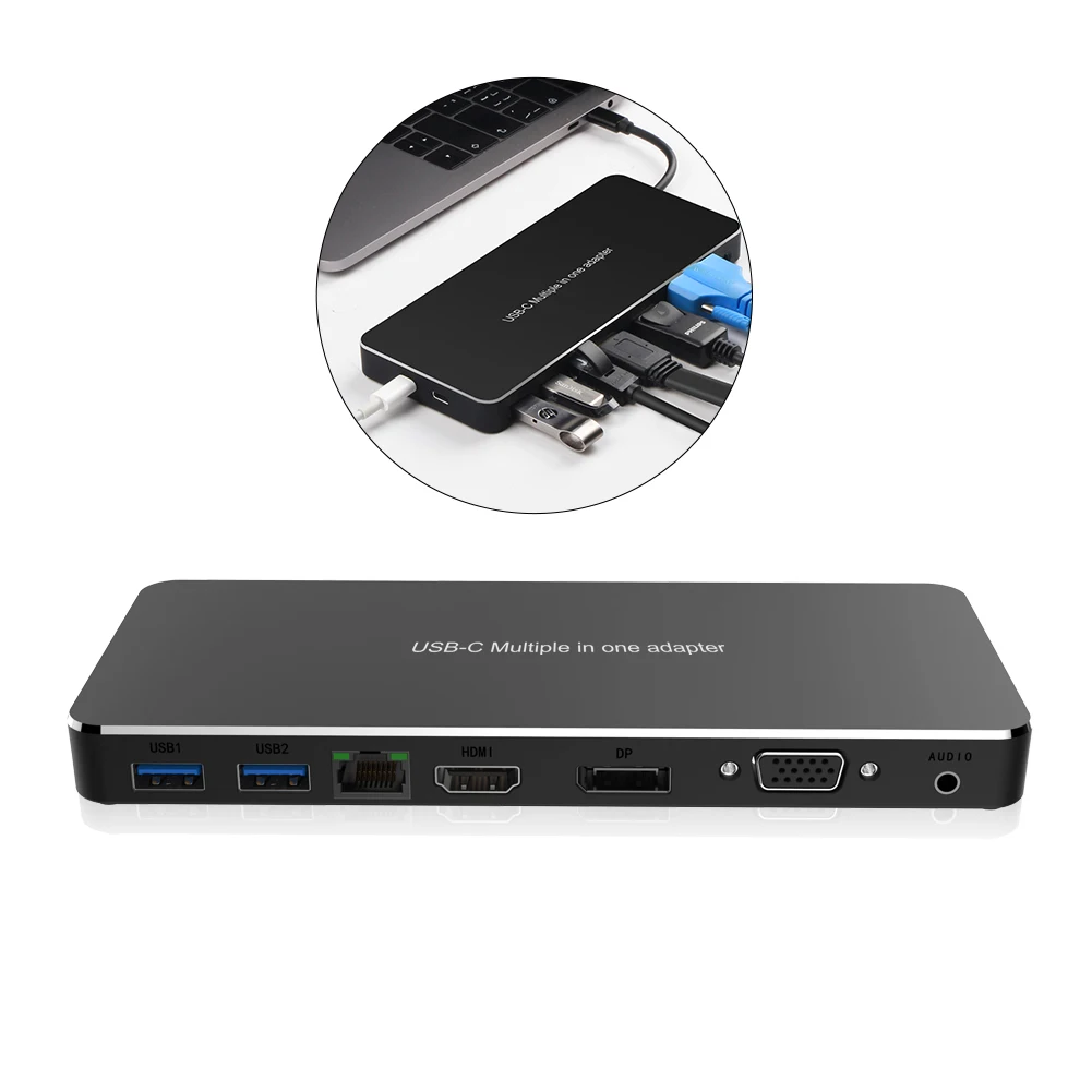 usb-хаб тип-c для аудио/VGA/HDMI/GigE Vision/USB3.0/PD многофункциональная док-станция эффективный отвод тепла