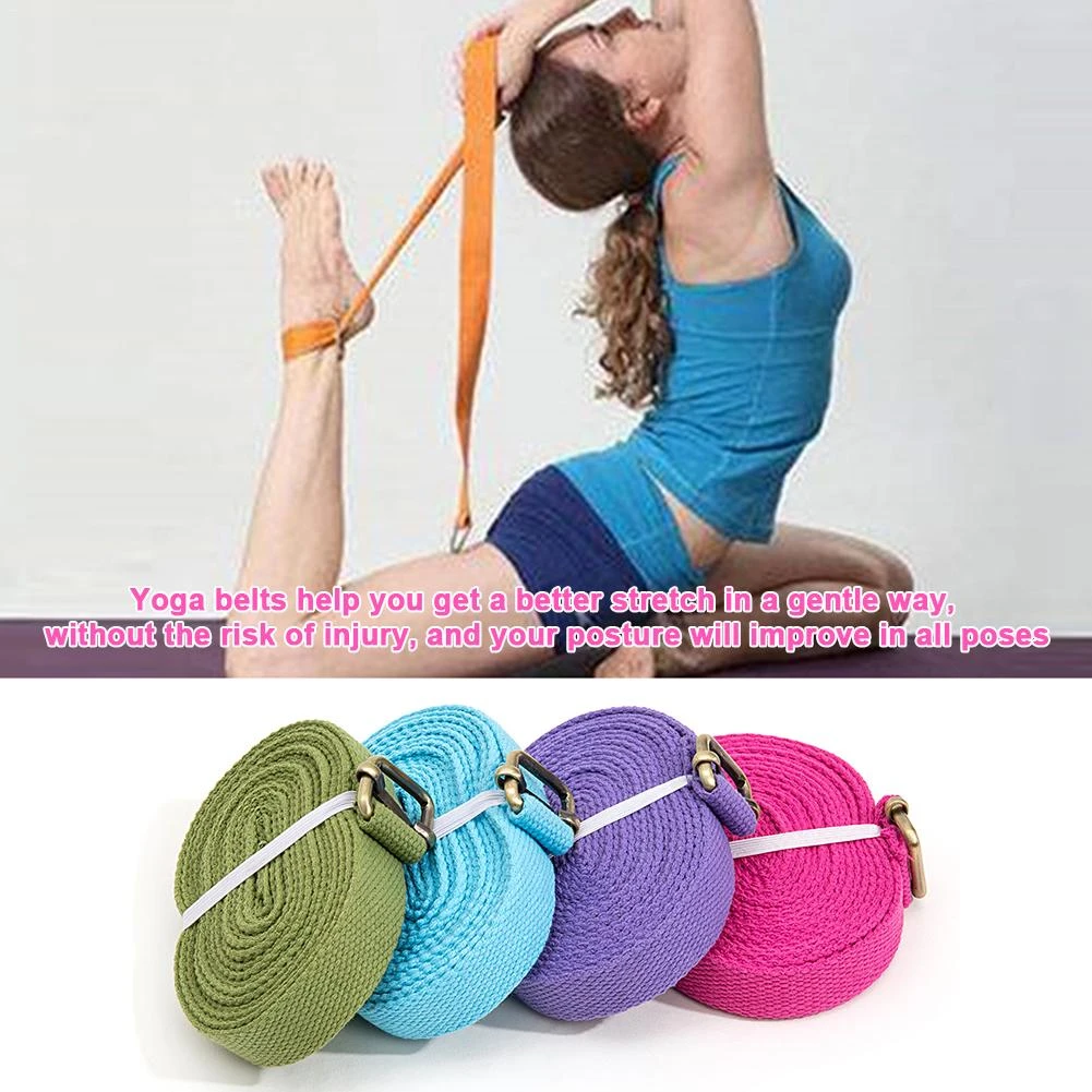 Figure Fitness Bands Yoga Belts Gym Rope Yoga Stretch Strap D-Ring Belt