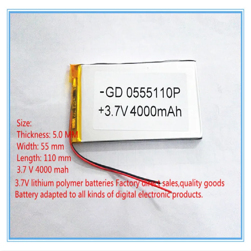 Лучшая брендовая батарея,, 3,7 V литий-полимерная батарея, 4000 mah, большая емкость PDA tablet PC MID 5055110