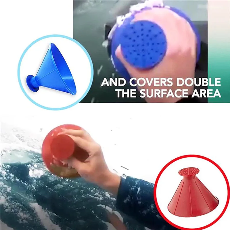 

Car Window Windshield Car Ice Scraper Shaped Funnel Snow Remover Deicer Cone Deicing Tool Window Glass Cleaning Auto products