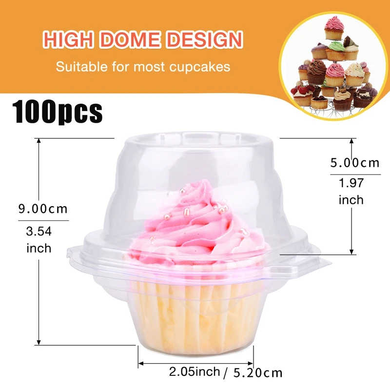 Cupcake Containers Stackable 24 Compartment Pack of 6 Cupcake Box Carrier Holder 