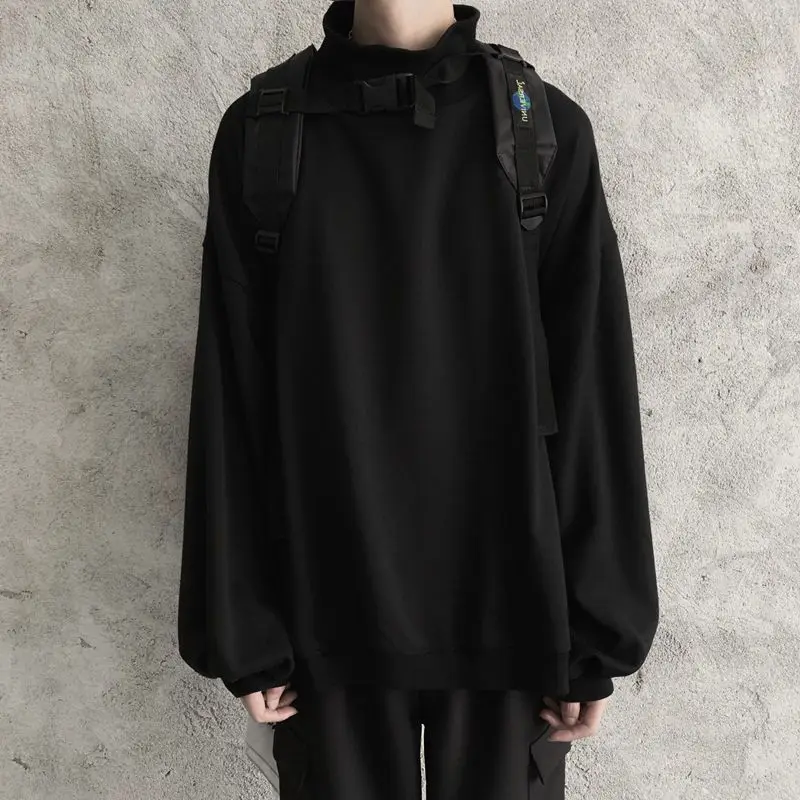 

Простая рубашка для мужчин и женщин, однотонная свободная универсальная Толстовка Оверсайз с полувысоким воротником, корейский тренд, повседневные рубашки для влюбленных