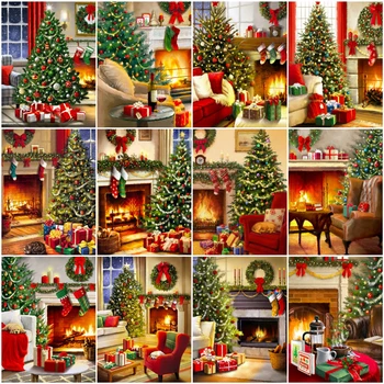 

HUACAN Paint By Number Christmas Tree Unique Gift Oil Painting Art Gift Picture By Numbers Home Decor For Children