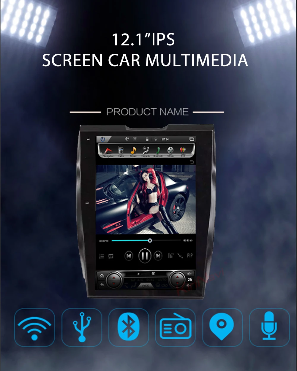 KiriNavi вертикальный экран Tesla style 12," Android 8,1 автомобильный Радио gps навигатор для Ford Edge автомобильный Dvd мультимедийный плеер 4G