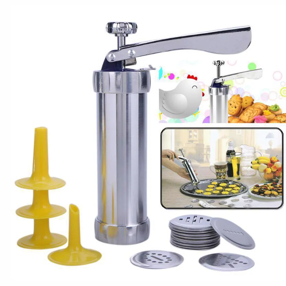 Biscuit Maker Cookies Press Cake Decorator Pump Machine Kit Icing Syringe Nozzles Cookie Mould Molds Kitchen Baking Tools Set F1