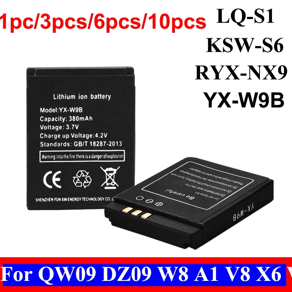 For Smart Watch HLX-S1 GJD DJ-09 AB-S1 M9 FYM-M9 JJY-S1 DZ09 QW09 W8 A1 V8 X6 LQ-S1 3.7V Rechargeable Li-ion Polymer Battery | Электроника