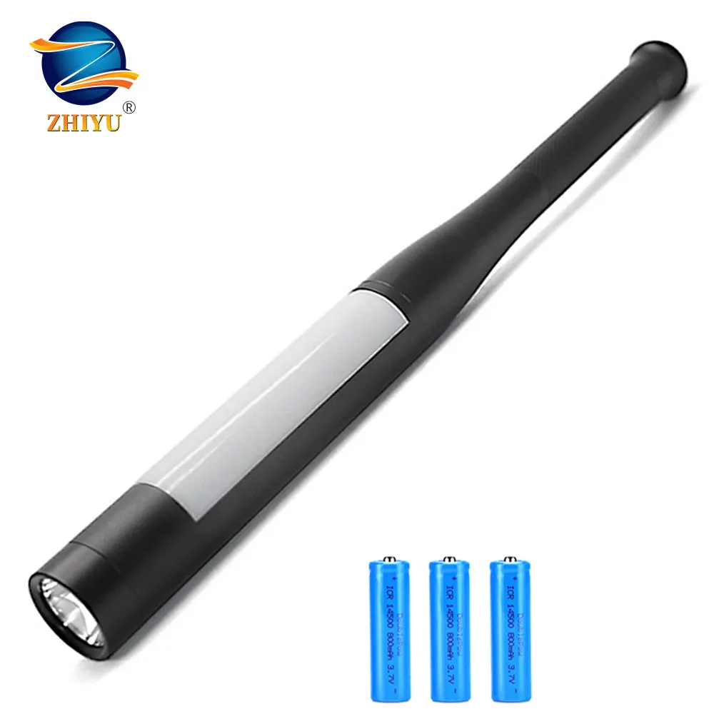 ZHIYU Outdoor Emergency Self Defense Baseball Bat LED Flashlight 5 Modes T6 COB Flash Lights 3 14500 Battery Torch Lantern Lamps | Лампы и