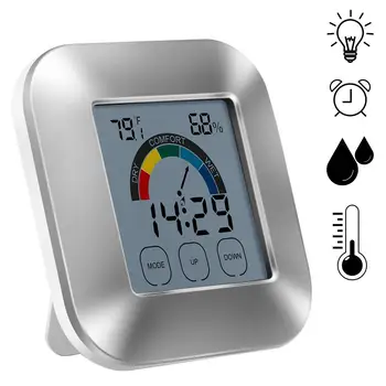 

Digital Temperature Humidity Clock Big LCD Electronic Thermometer Hydrometer Meter With Stand