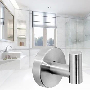 

2pcs Bathroom Towel Hooks Coat Robe Clothes Bath Wall Hooks for Kitchen Garage Brushed Finish