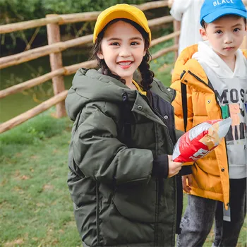 

Fashion Children Winter Duck Down Jacket Warm Coats Kid Zipper Thick Hoodie Outerwear Clothes