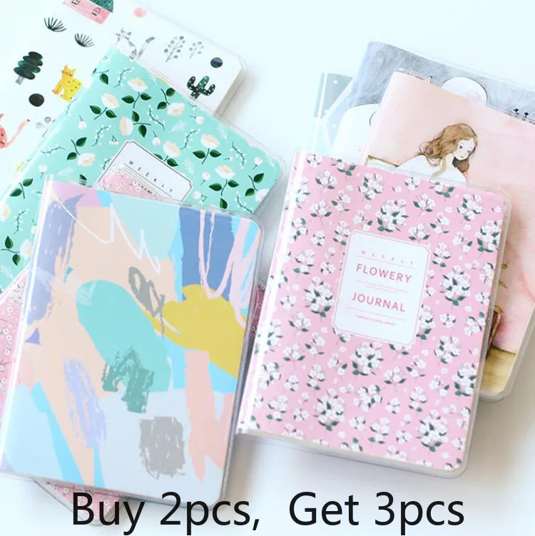 

Lovely A6 Pocket Size Week Planner Journal Traveler Daily Planner Notebook PVC Colored Month Week Planner School Writing Pad