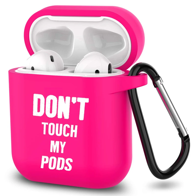 Чехол для AirPods с простой надписью розовый и красный чехол Bluetooth гарнитуры