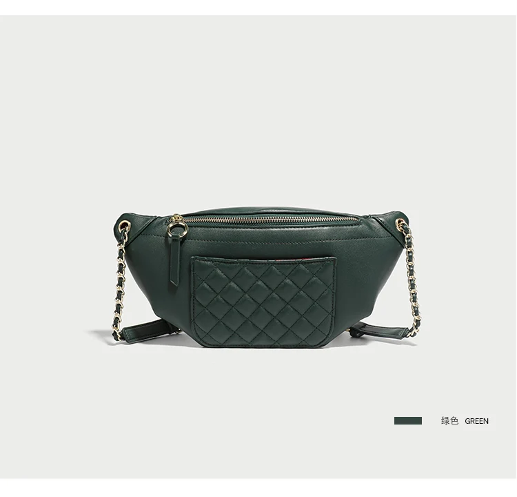 SHYMOON Женские поясные сумки роскошные брендовые дизайнерские поясные сумки модные кожаные нагрудные сумки кожаные сумки через плечо поясные сумки - Цвет: green