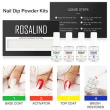 Пудра для ногтей, стартовый набор, 4 цвета, порошки для ногтей, французский маникюр для ногтей, без УФ-лампы, вылеченный дизайн