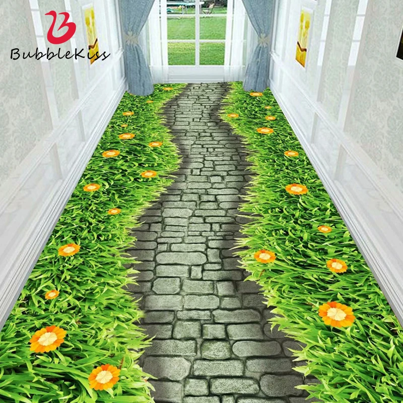Bubble Kiss 3D Printing Corridor Carpet Creative Long Carpets For Living Room Mall Aisle Rug Non-Slip Bathroom Stairs Area Rug