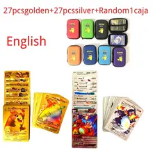 

27-54 Unid / set Pokemon cards, gold metal energy cards, Vmax GX, Charizard, Pikachu, rare collections, battle coach cards, chil