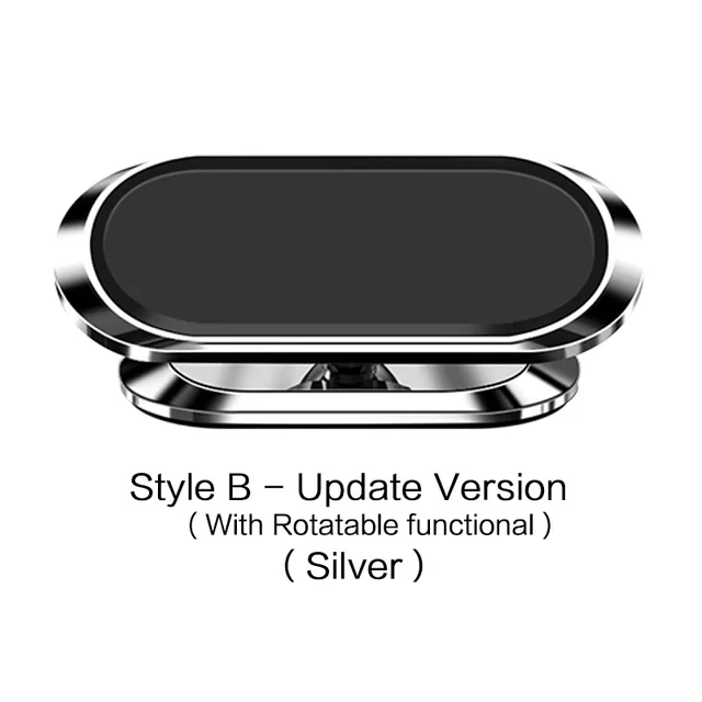 STONEGO Metal Magnetic Phone Holder 360 rotating Car Phone Holder Stand Zinc Alloy Magnet Car Support Mount cellphone holder Style B ( Silver )