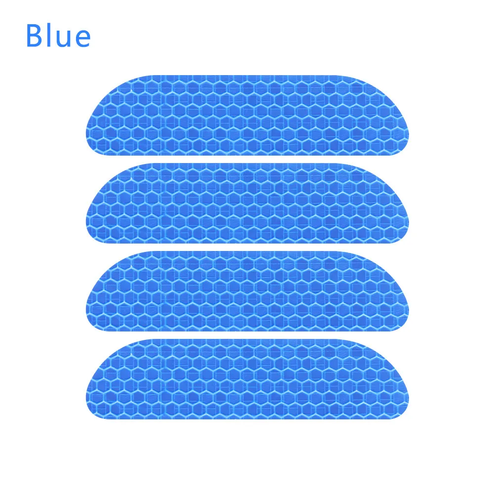 Blue 4 шт. универсальные автомобильные отражающие наклейки для автомобильных дверей, колес, бровей, наклейка Предупреждение ющая лента, знак безопасности, светоотражающие полосы, знак открытия - Цвет: Blue