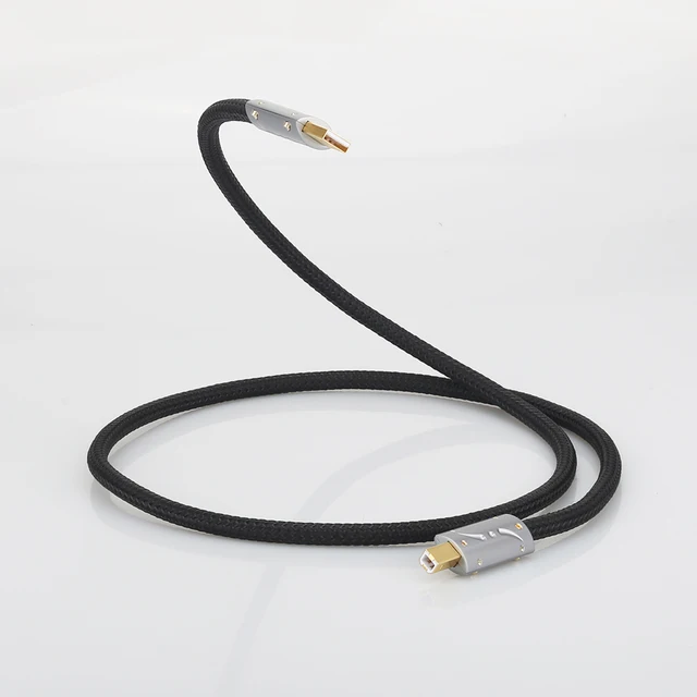 $76 Viborg UC01 HI-End Silver Plated OFC USB Audio Cable Audiophile USB AB A-B DAC Gold plating DAC Decoder Printer Data cable