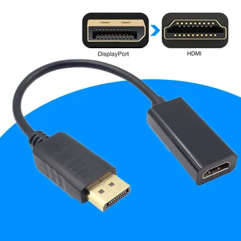 

DP to HDMI Adapter 1080P 15cm Black Coversion Cable for HDTV Projector Monitor LHB99