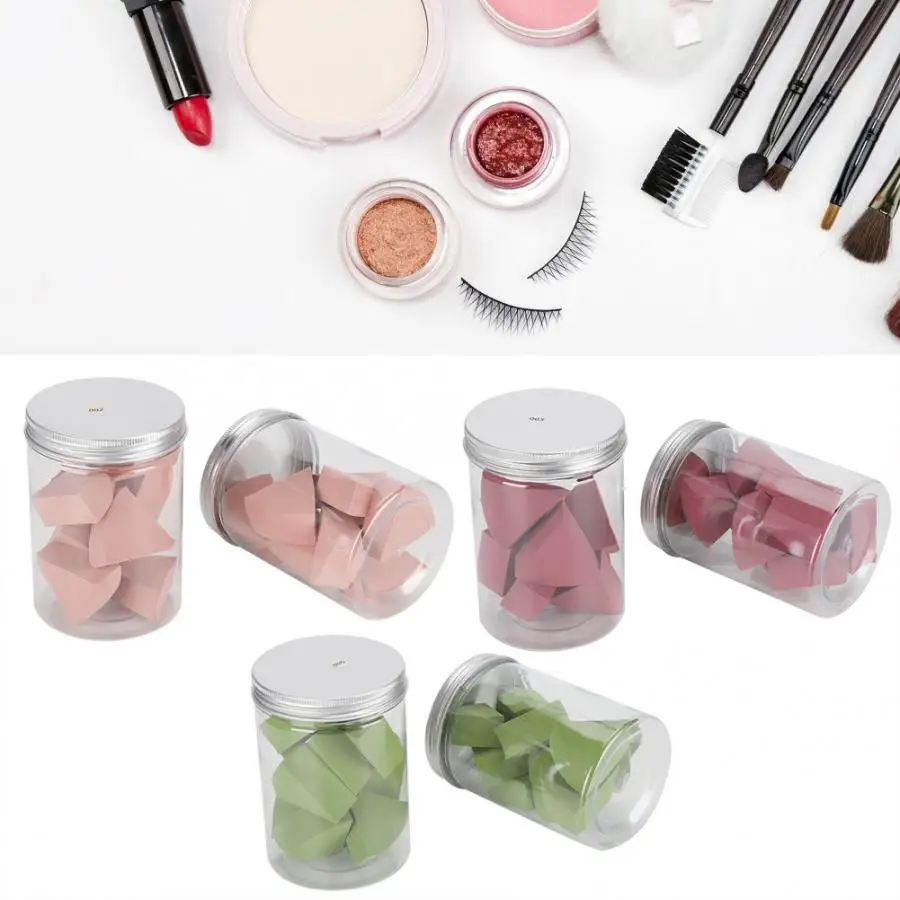 Косметический спонж 10 шт./кор. консервированный алюминиевый колпачок форма вентилятора сухой влажный двойного назначения пудра для лица слоеный макияж губка красота