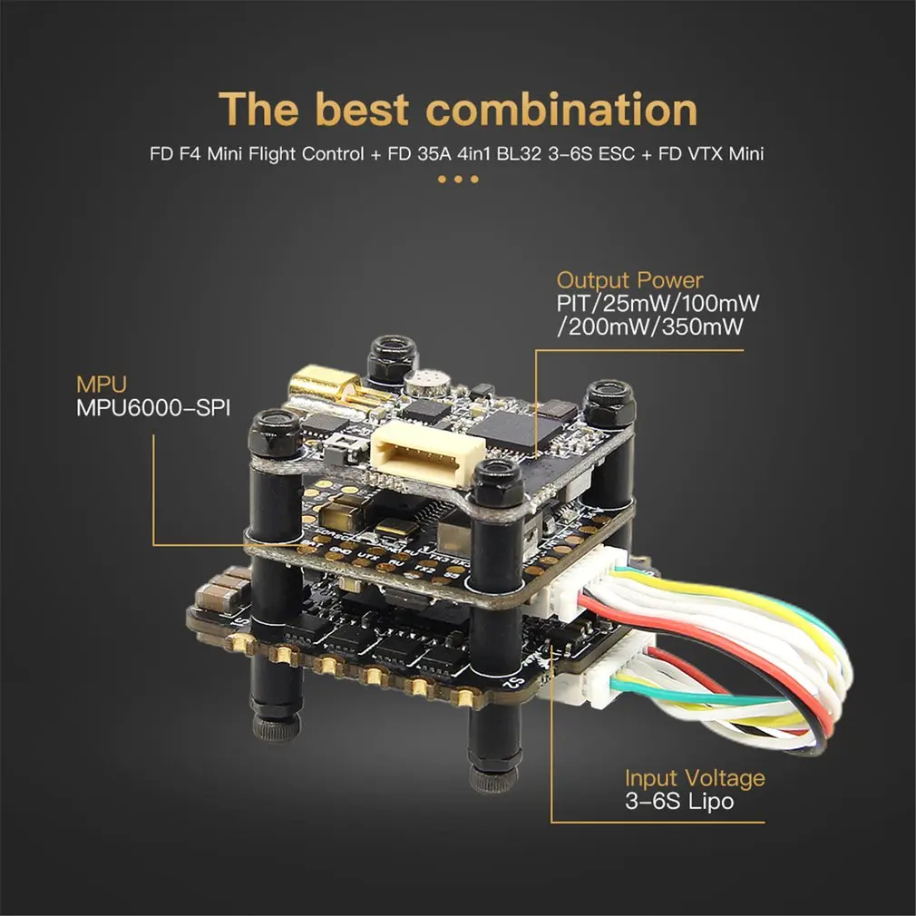 HGLRC FD435-VTX Stack Flytower 20x20 3-6S FD F4 мини-Контроллер полета 35A BL32 4в1 ESC FD VTX мини-видео передатчик