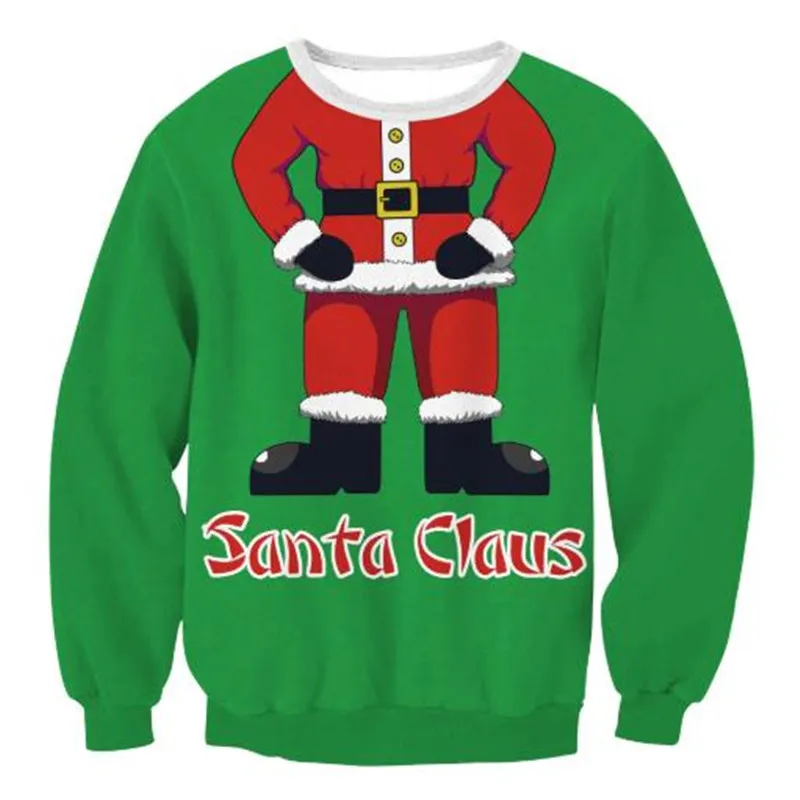 

New Unisex Men Women 2020 Ugly Christmas Sweater For Holidays Santa Elf Christmas Printed Novelty Autumn Winter Blouses Clothing