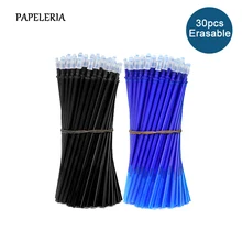 30 шт./компл. офисная гелевая ручка со стирающимися чернилами заправляемая ручка стержень 0,5 мм стираемая моющаяся ручка синий/черные чернила школьные канцелярские принадлежности инструмент для письма