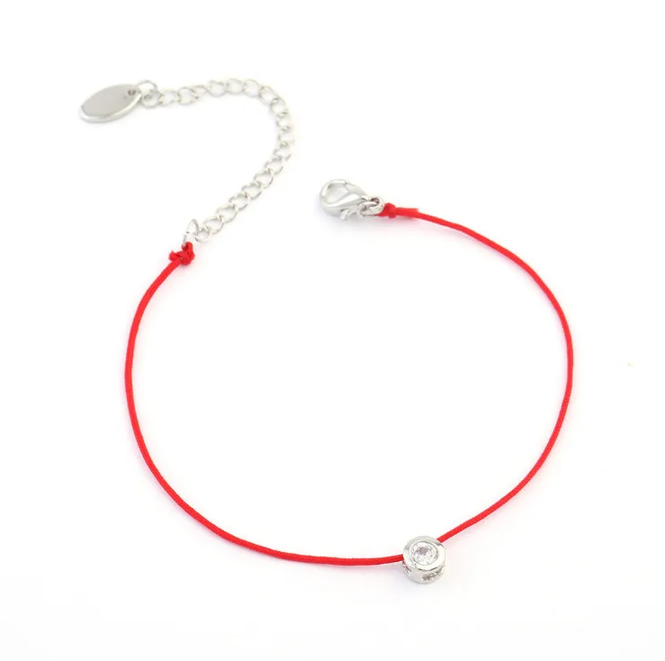 

Silver Red Rope Bangle Bracelet Fashion Women Jewelry Gift Chain GSDR225
