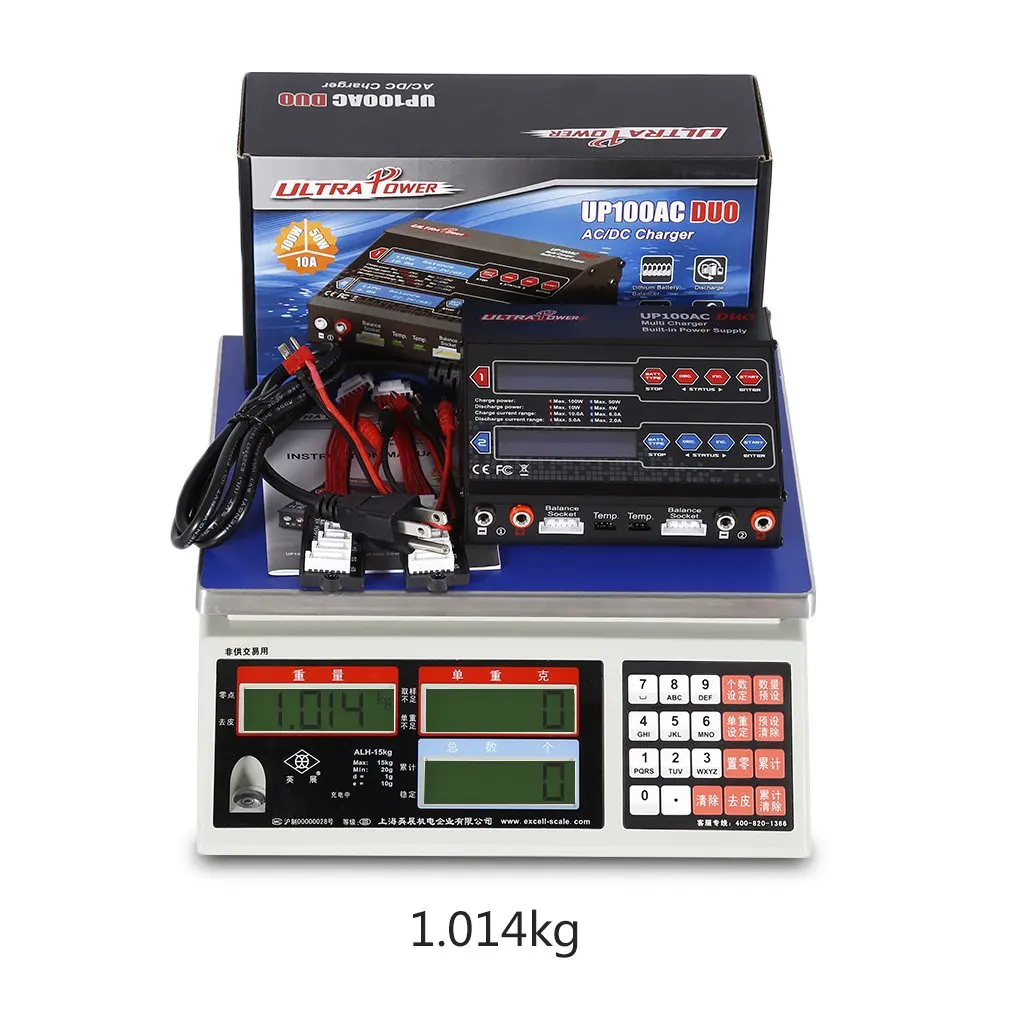 Dual 2 Port 100Watt 10/6Amp AC DC Balancing Battery Charger LiPo UP100AC