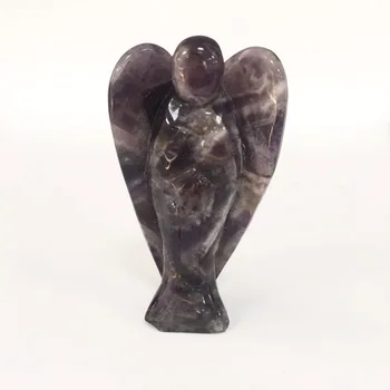 

Natural Dream Amethyst Crystal Angel Figurine Healing Angel Reiki Sculpture for Home Desk Decoration Crafts Gift XY