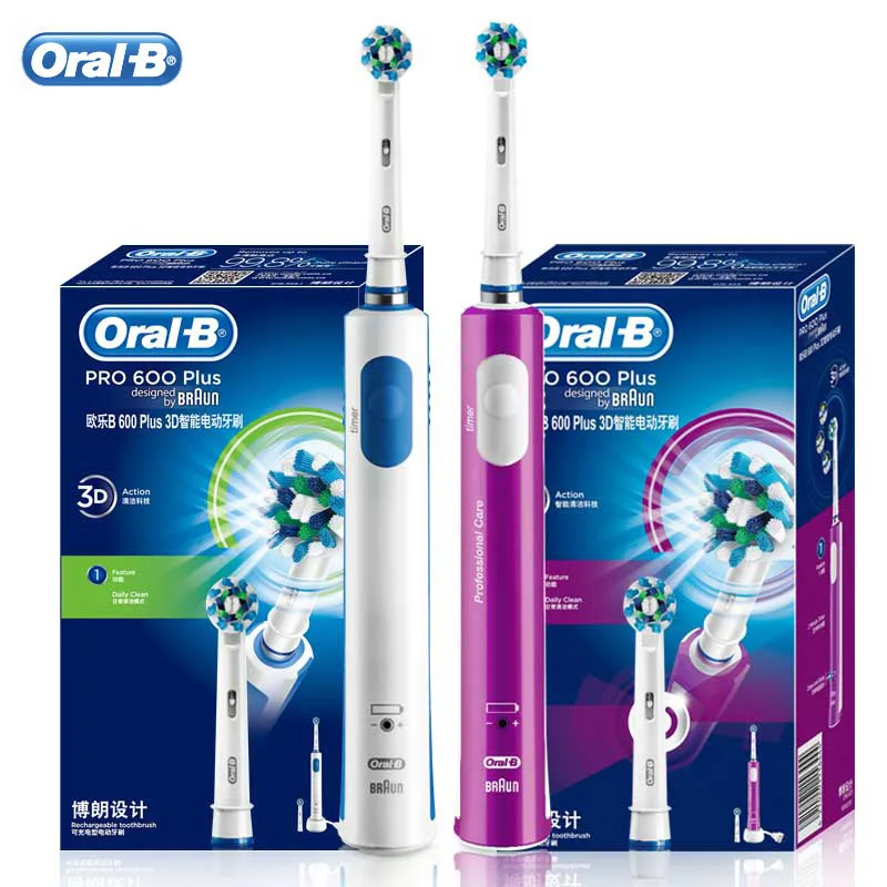Зубная щетка Oral B Pro600 Plus ультразвуковая с таймером и сменными